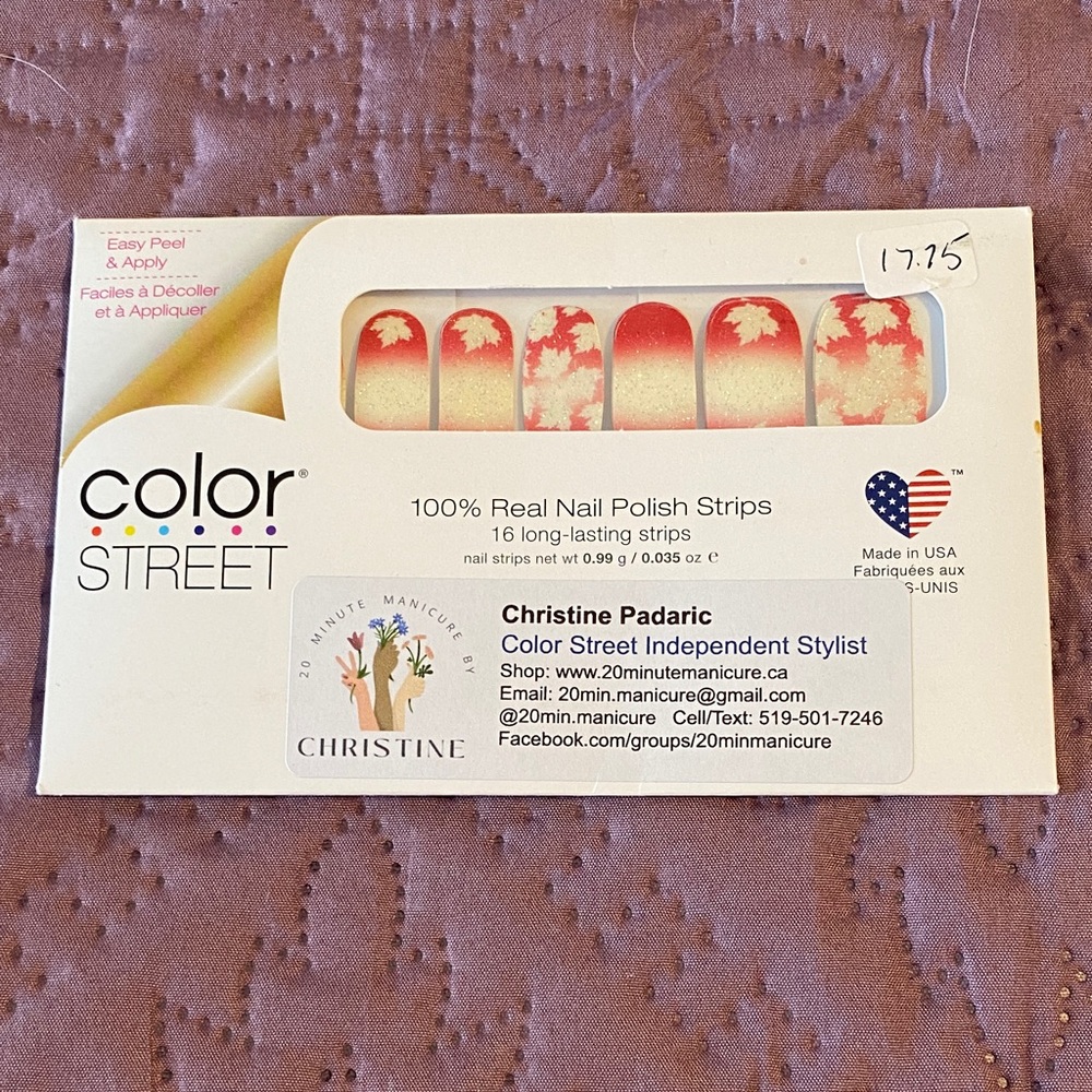 Color Street Red and Gold Ombre Nail Strips